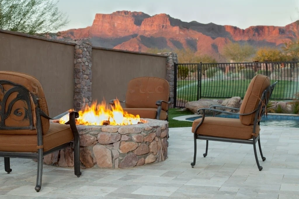 outdoor fire and patio